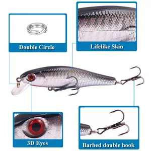 Japão Modelo Quente Afundando Iscas de Pesca Minnow, Isca Swimbait Profissional, Jerkbait, Bass Pike, Carkbait Wobblers, 8,5 centímetros, 9,2g, 1Pc 10 principais vendas isca de pesca spinning - №8
