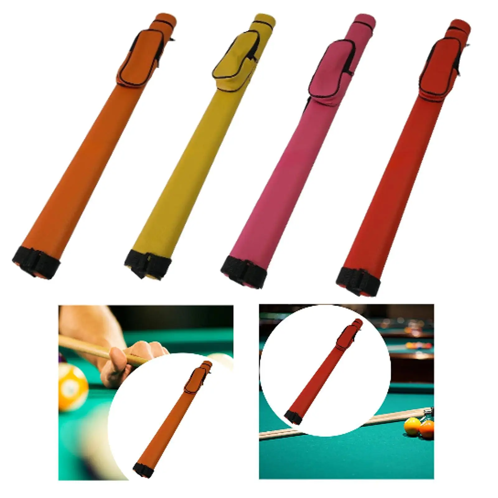 Billiard Pool Cue Bag with Side Pockets Travel with Shoulder Strap Snooker Club Protector Equipment Pool Cue Case Storage Box