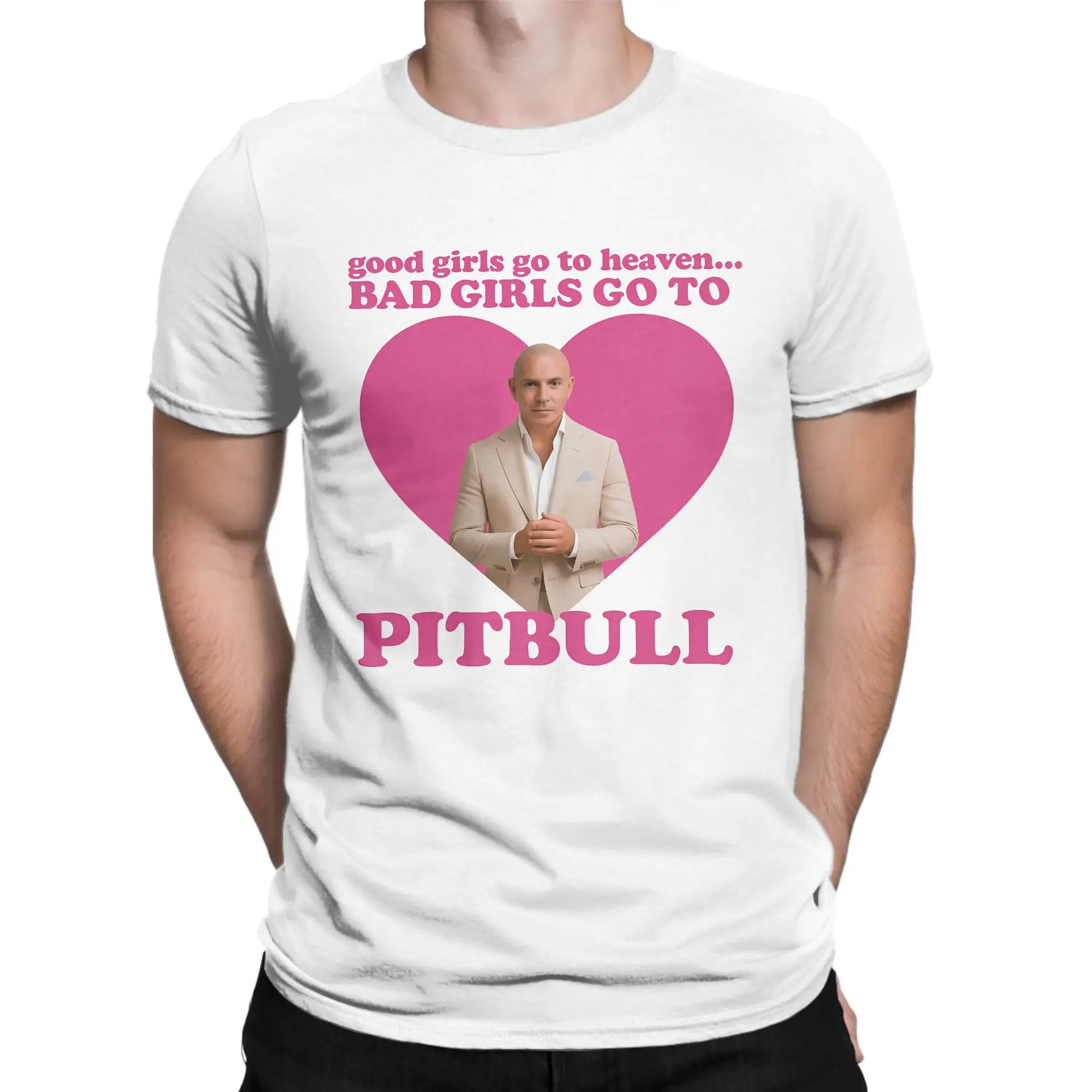 Daddys Girl Pitbull Cotton T-Shirt For Mens Summer Mr Worldwide Y2K Basic T Shirts O-Neck Harajuku T Shirt Oversized Print Tops