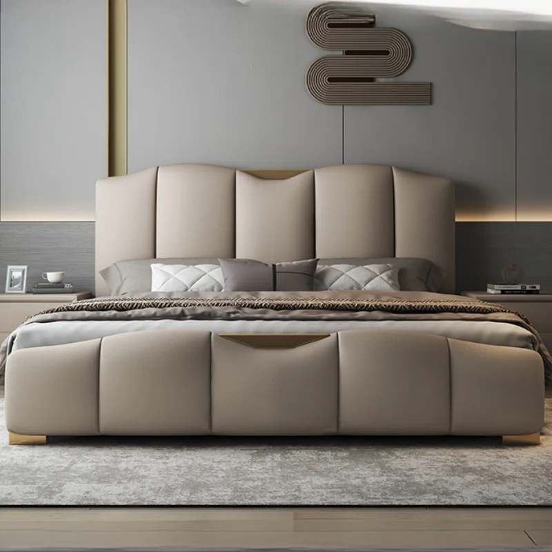 

Luxury High End European Bed Frame Aesthetic Storage Sleeping Queen Bed Frame King Size Letti Matrimoniali Nordic Furniture