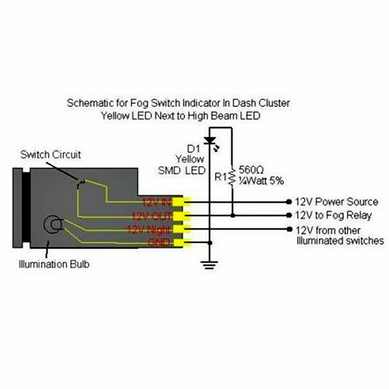 Interruptor de botón de 4 polos, 12V, con luces indicadoras de fondo LED para luces antiniebla, barra de luz LED DRL (33x22mm), 10 unidades