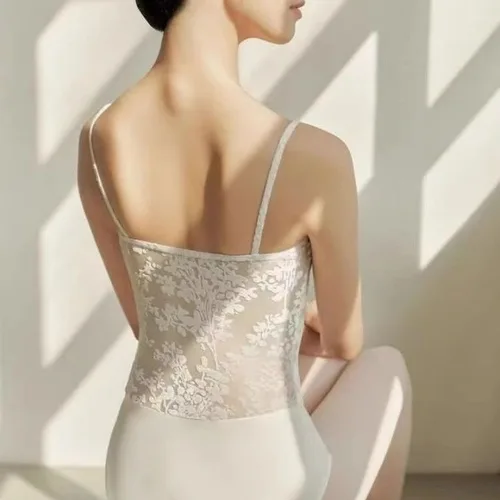 Imagen 2 del producto Ropa de ejercicio de danza de una pieza para Ballet, traje de despedida superior de práctica ajustada para gimnasia