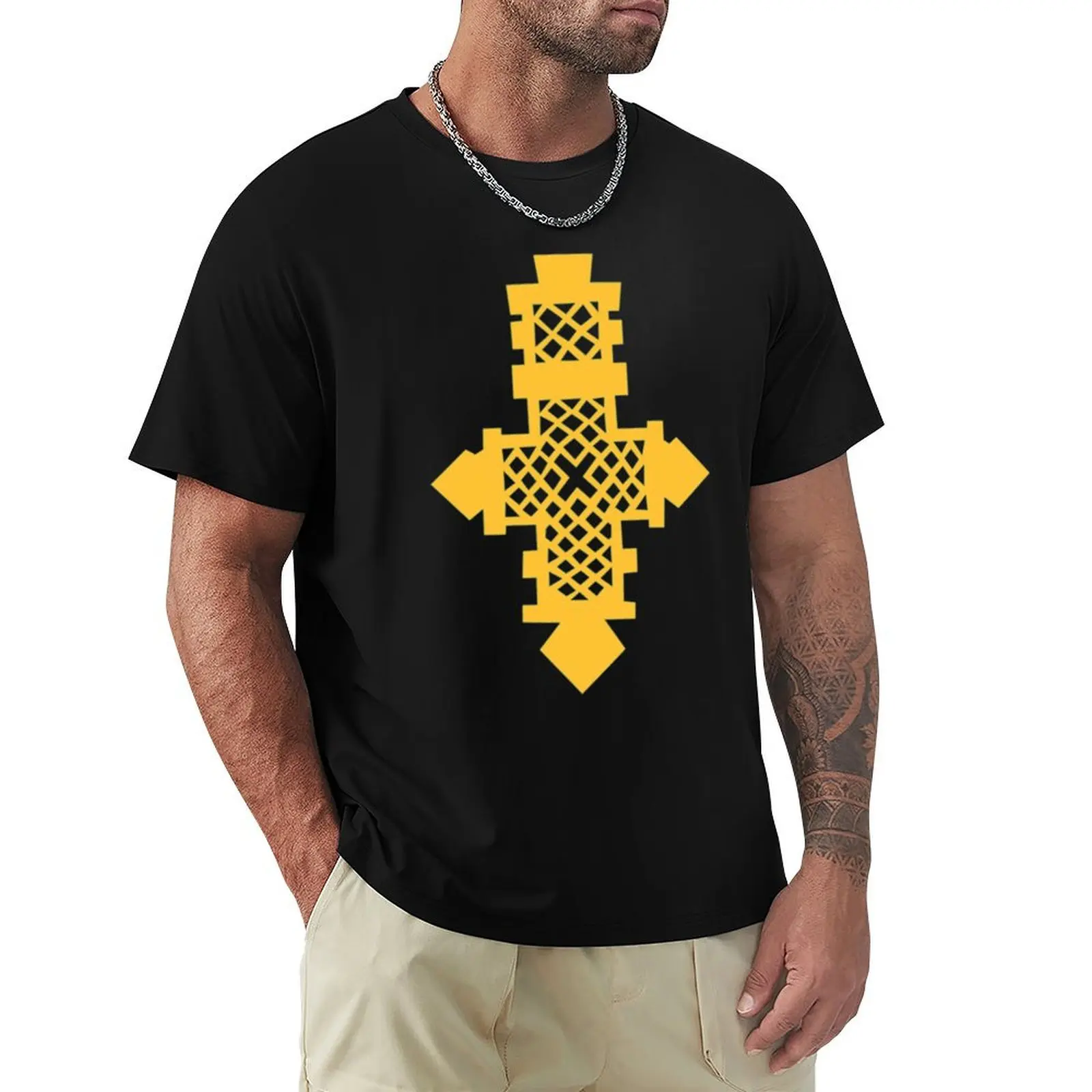 

Habesha Cross T-Shirt customs design your own shirts graphic tee plain black t shirts men