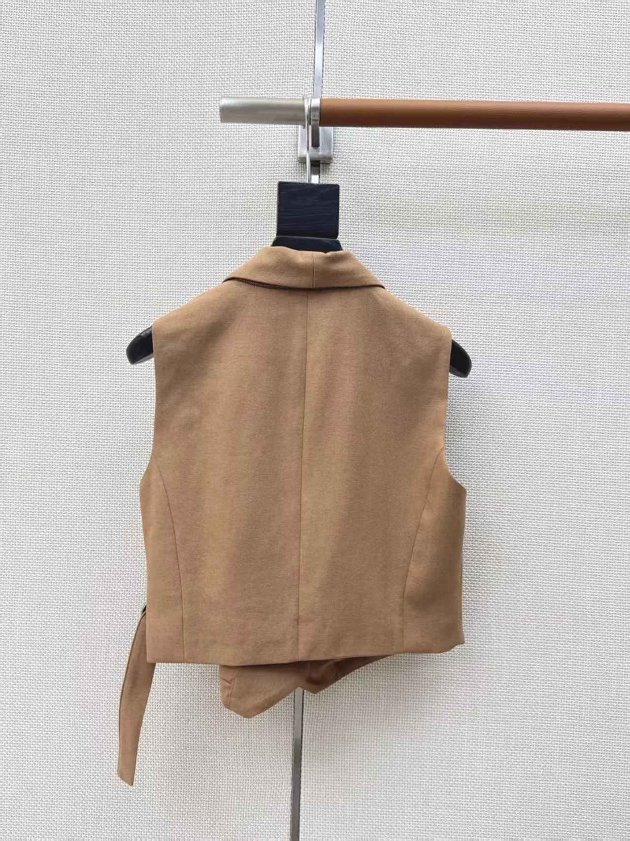 New elegant Italian style vintage style heavyweight diagonal short vest suit for women, layered vest