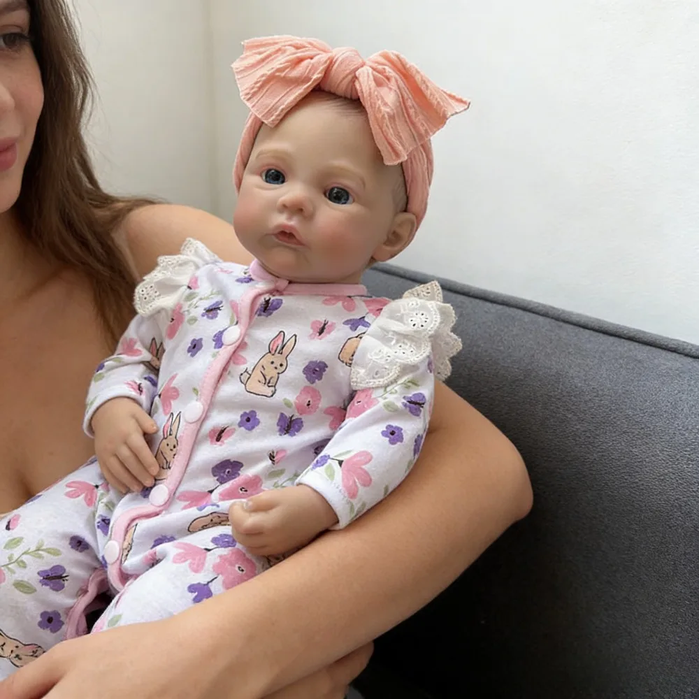 Bambola Reborn Meadow 45CM, 100% Fatta a Mano, Morbida al Tatto, Realistica, Neonato da Collezione, con Vene Visibili, Boneca Reborn
