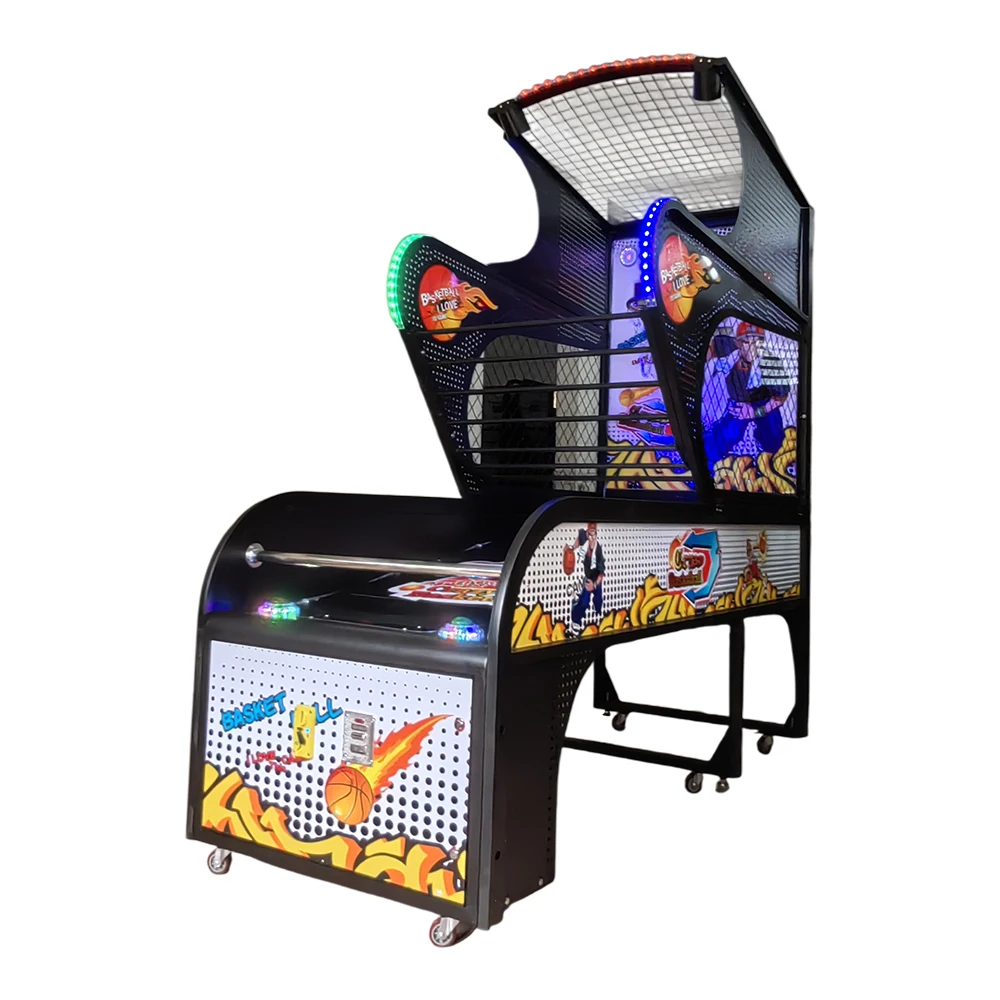 آلة لعبة كرة السلة التجارية، آلة إطلاق كرة السلة في الشوارع، آلة إطلاق النار على السلة المعدنية الإنجليزية #3