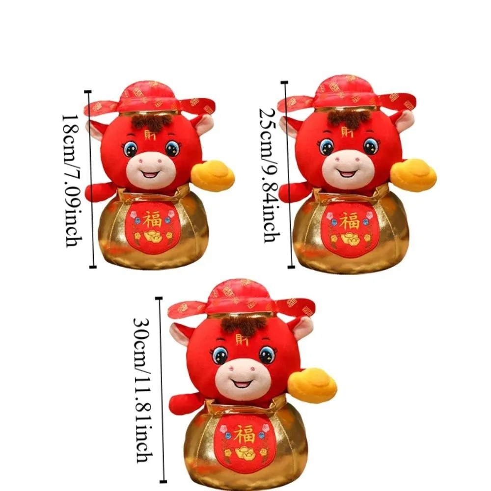 Ricchezza Pony Animale Del Fumetto Cavallo Farcito 18/25/30 cm Carino Zodiaco Cinese Cavallo Rosso Fortunato Capodanno Mascotte Complementi Arredo Casa