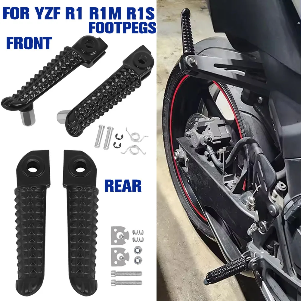 Front Rear Footpeg Footrest Racing Rider Passenger Pedal Set For YAMAHA YZF-R1 YZFR1 R1M R1S R6 R7 Foot Pegs Bracket Accessories