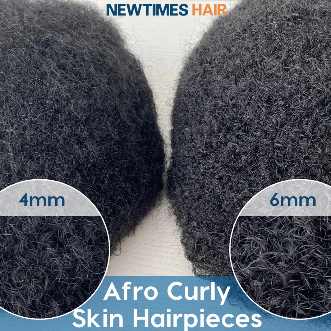 4mm 6mm HS10.08mm Thin Skin Hair System Patch Toupee Black Man Human Hair Toupee