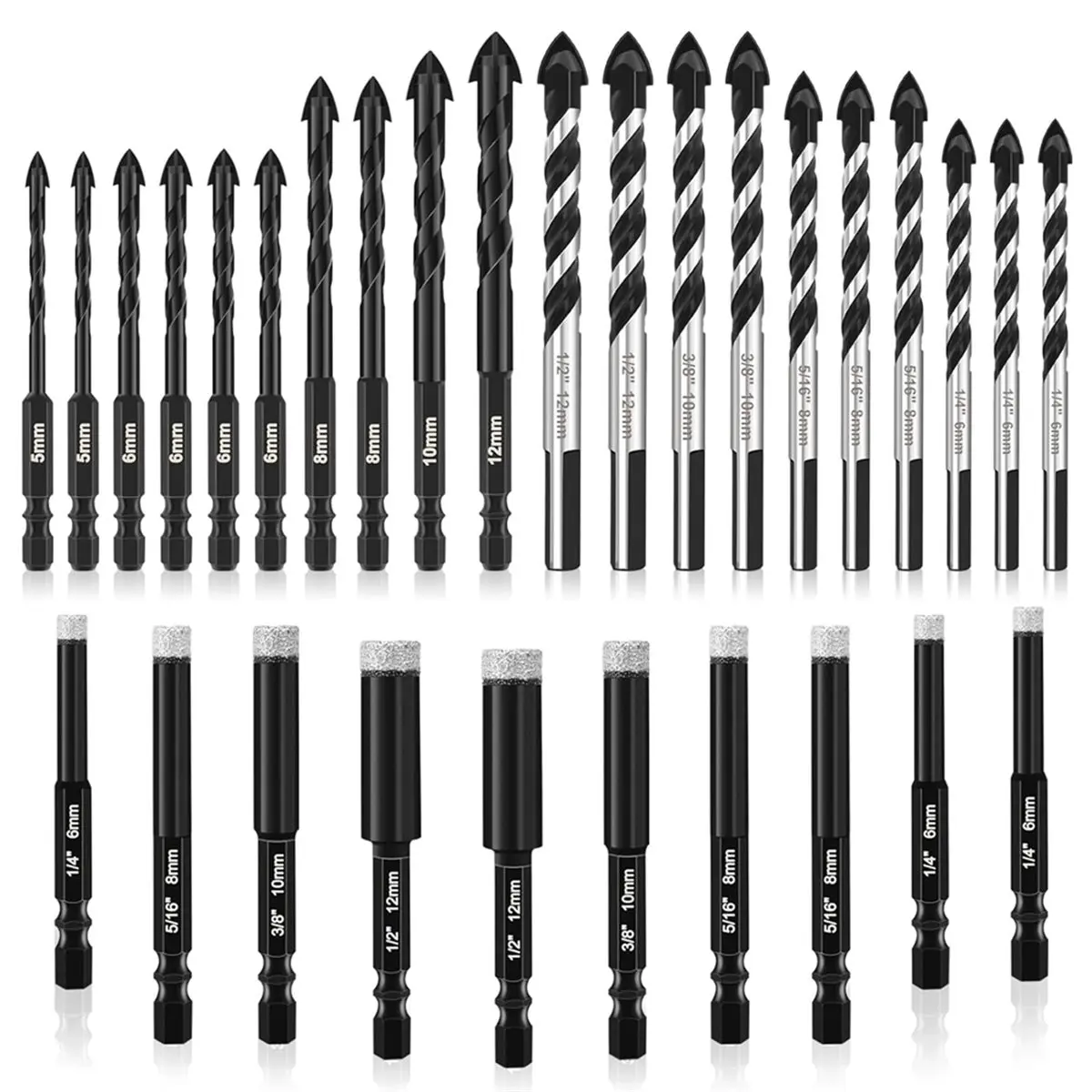 【multifunctional】-30pcs-masonry-drill-bit-setcarbide-drill-bits-concrete-drill-bit-for-ceramic-glass-porcelain-tile-metal-plas