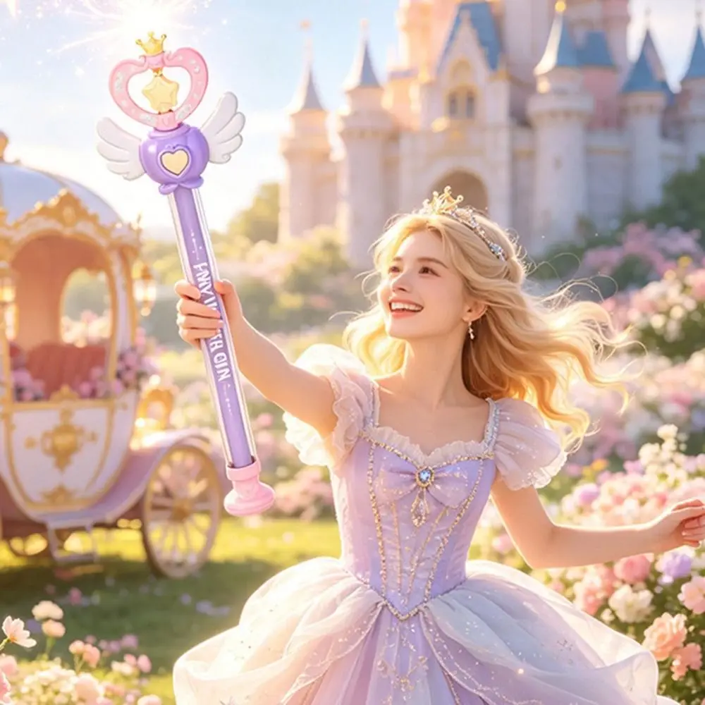 Sparkling Princess Wand Water Winged Wand Shape Push Spray Fairy Water Heart Decoration Refillable Water Tank Spray Water