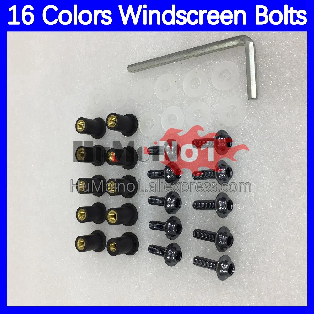 31pcs Motorcycle Windscreen Bolts For YAMAHA YZF R1 1000 CC YZF-R1 YZFR1 09 10 11 12 2009 2010 2011 2012 Windshield Screws Nuts