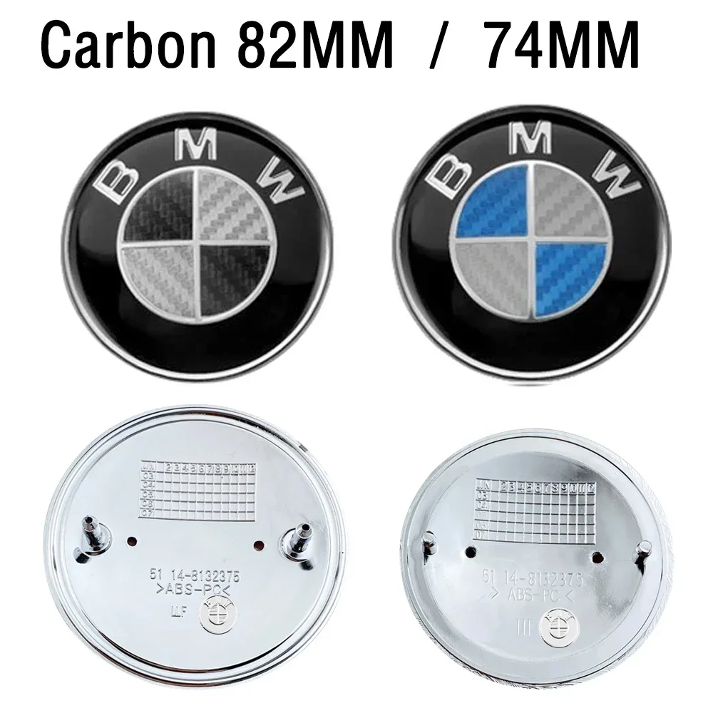 1Pcs 82mm 74mm Chrome Base front/rear boot badges hood trunk Emblem logo for bmw E46 E39 E38 E90 E60 Z3 Z4 X3 X5 X6 Accessories