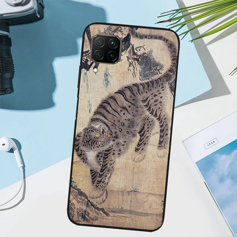 Japanese ukiyo-e Art Panther Tiger For Huawei Nova 5T 9 10 SE Y70 Y90 Y60 Y61 3i 7i 8i 11i P Smart P20 P40 Lite P30 Pro Case