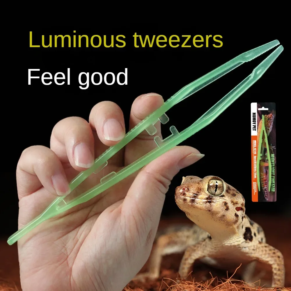 Length 18cm, good elasticity, pet reptile, tortoise, lizard, frog clip, feeding tool, luminous forceps clip