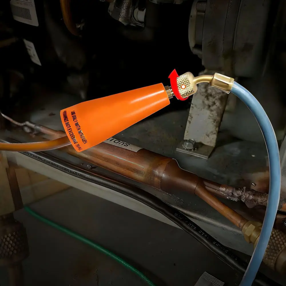 Brazing Nitrogen Purge Adapter For Air Conditioner Copper Tube Maintenance Hands Free Flow Control Oxidation Protection Tool