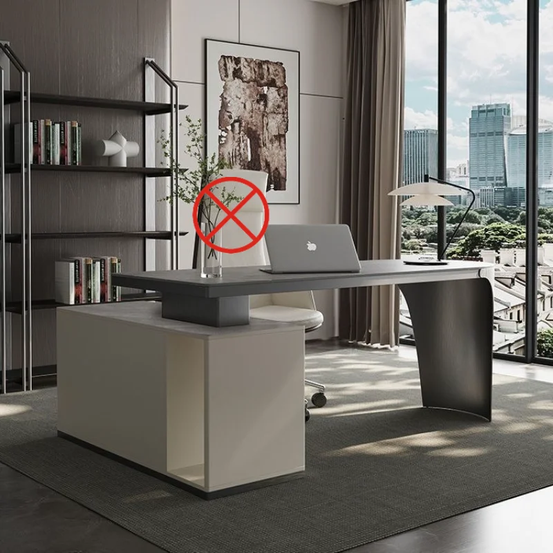 Light Luxury Rock Plate Office Desks Corner Retro Modern Simple Office Desks Computer Furniture Mesa De Trabalho YS40CC