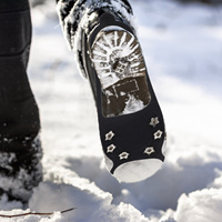 Ice Cleat Spikes Crampons Non Slip Shoe Covers 6 Teeth Silicone Grips Hiking Boots Portable Anti Slip Climbing Accessories