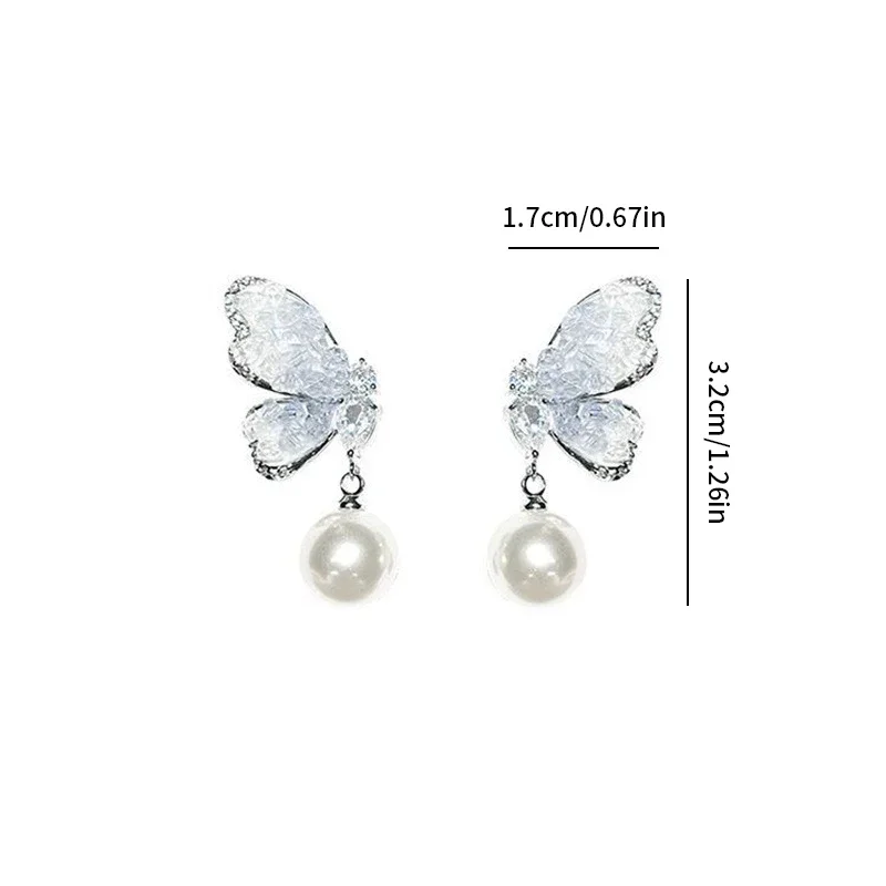 Butterfly Pearl Earrings Advanced New Dancing Women's Earrings Vintage Personalized Versatile Style Earrings for Women