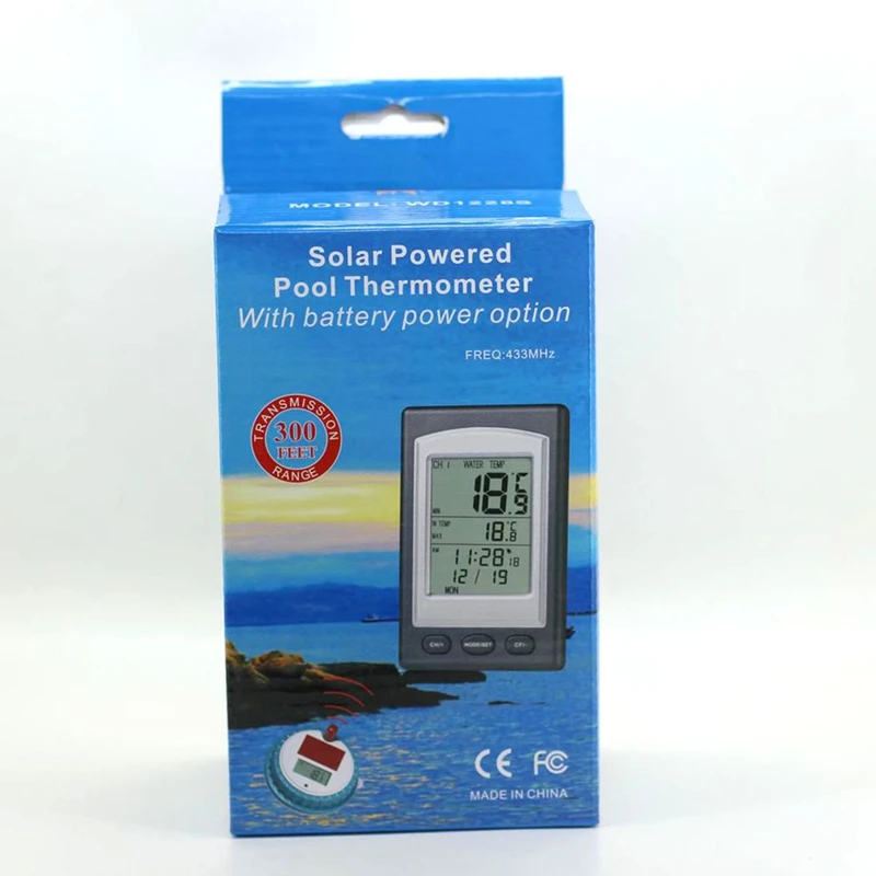 IP67 Waterproof Solar Water Thermometer Wireless Floating Bathroom Swimming Pool SPA Electronic Temperature Monitor Alarm Sensor
