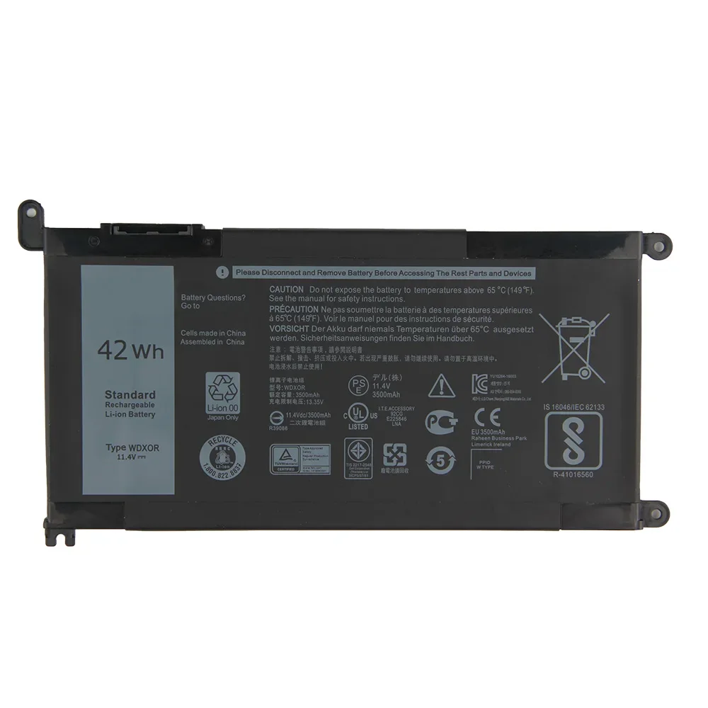 Ersatz batterie wdxor p61f001 für Dell Inspiron 13 5368 5378 7368 15 5567 5568 5578 t2jx4 wdxor Serie 42wh