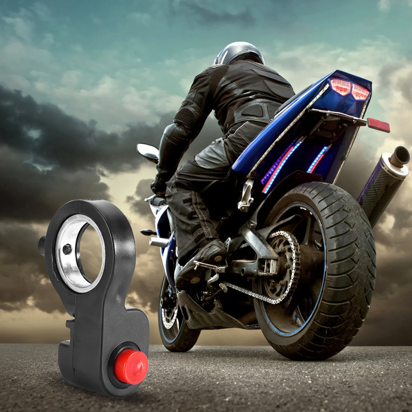 Motorcycle Horn Starter 0.7m Cable Length Motorcycle Kill Stop  Horn Button for 7/8 Inch Handlebar Motorcycle Horn Starter