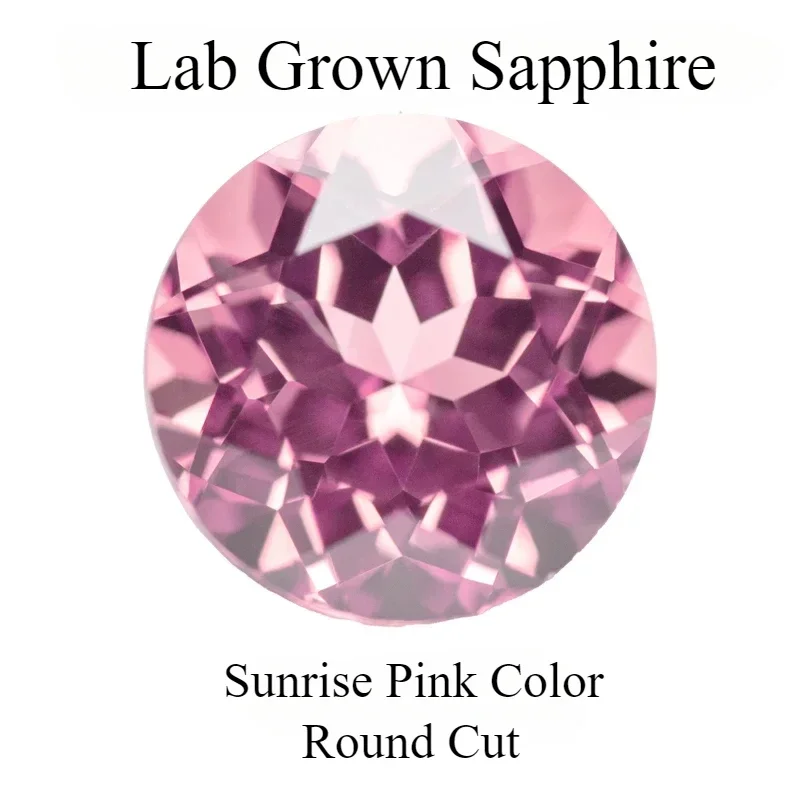 

Lab Grown Sapphire Round Cut Sunrise Pink Color Charm Beads for Diy Jewelry Making Bracelet Rings Selectable AGL Certificate