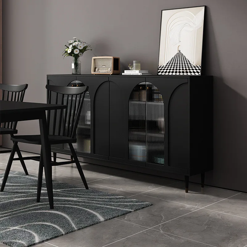 خزانة جانبية للمطاعم، مساحة تخزين متعددة المستويات، خزانة تقسيم غرفة المعيشة الفرنسية العتيقة، خزانة الشرفة على الطراز الكريمي #2