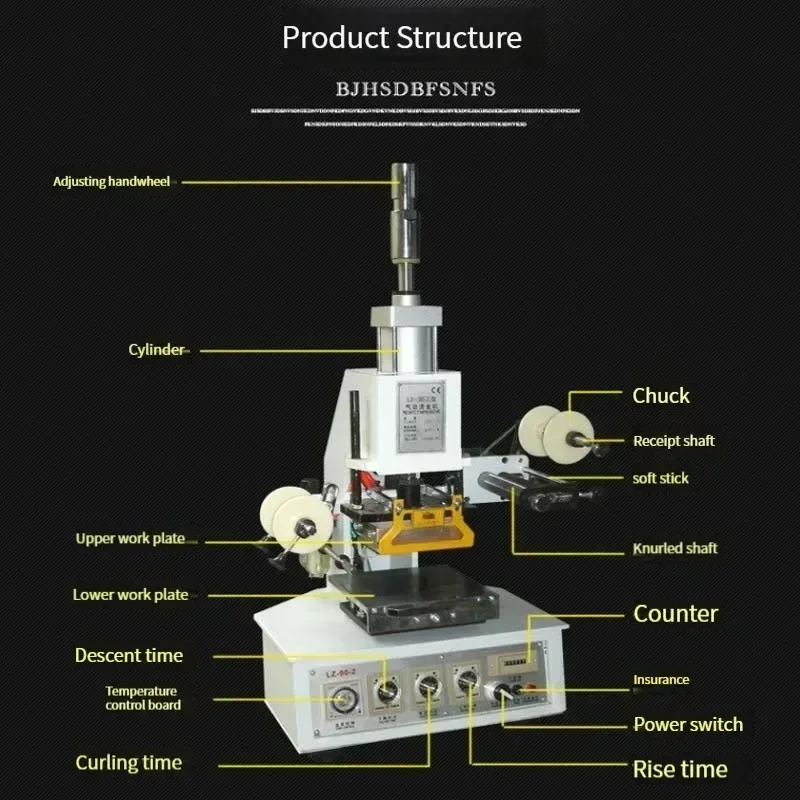 Upgrade Electric Pneumatic Hot Stamping Machine Automatic Digital Hot Stamping Machine Indentation Transfer Logo Adjustable Work