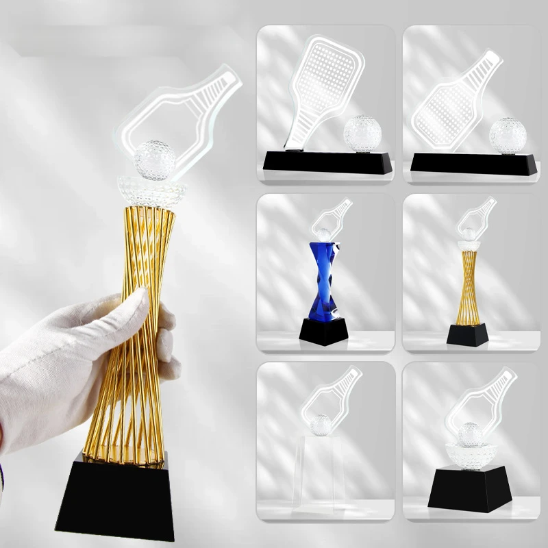 

Crystal trophy, pickleball competition award trophy, company annual meeting award, high-end decorative item