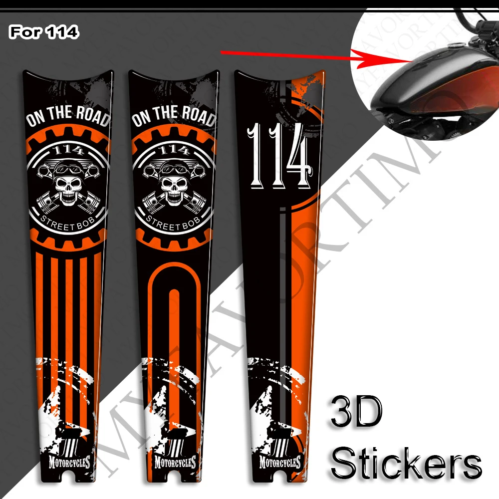 Voor Harley Davidson Street Bob 114 Motorfiets Stookolie Tank Knie Pad Beschermer Stickers