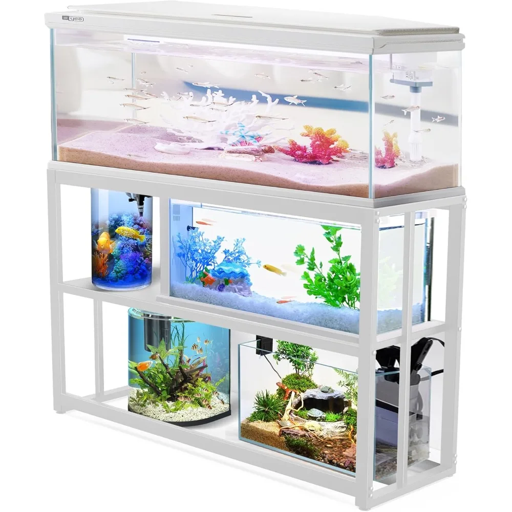 

Fish Tank Stand Metal Aquarium Stand, 55-75 Gallon Aquarium Turtle Tank, 48.4 x 14.8 x 29.1 Inch, Reptile Terrariums and Breeder
