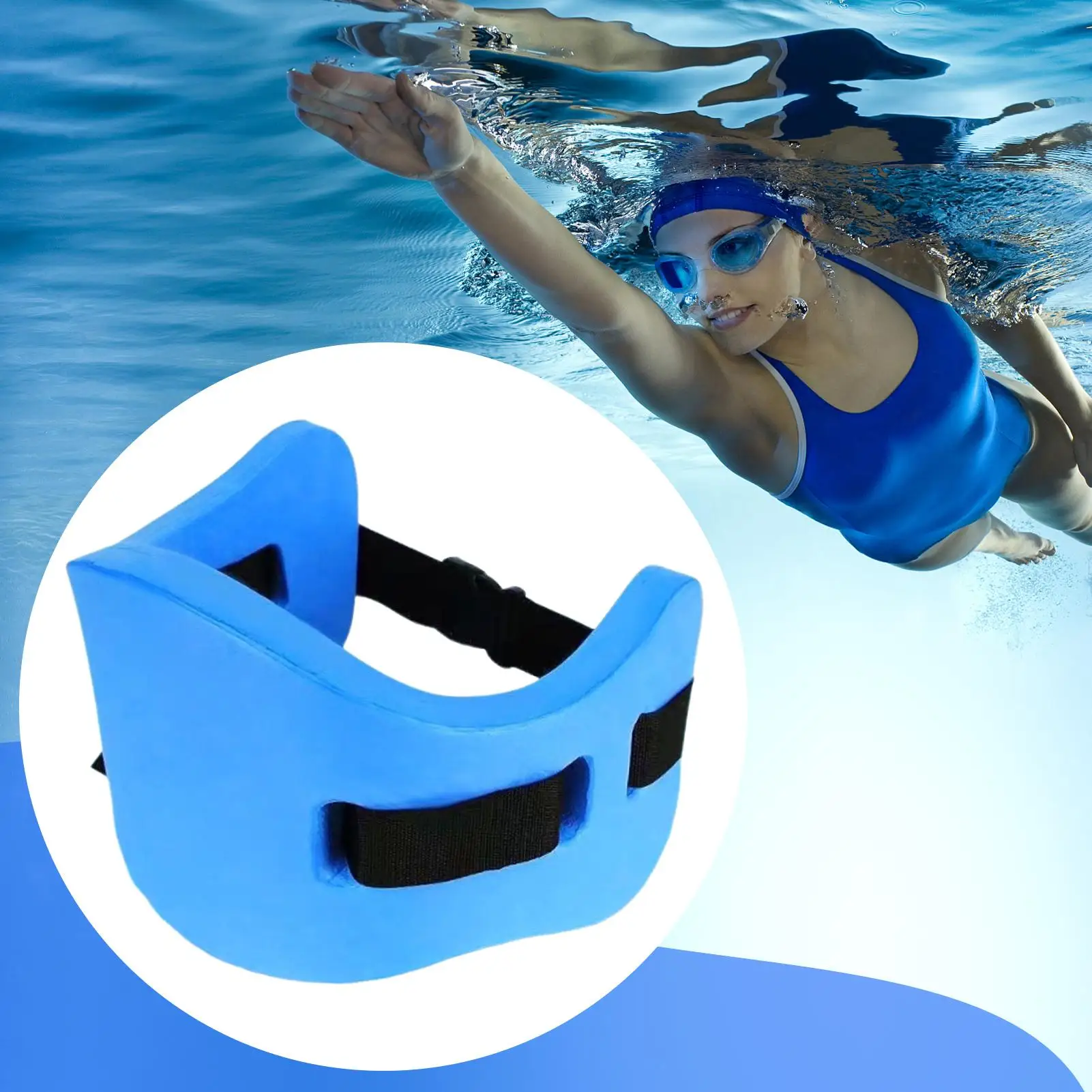 

Swim Flotation Belt EVA Reduce Joint Pressures Adjustable Flexible Fit Swimming Flotation Exercise Belt