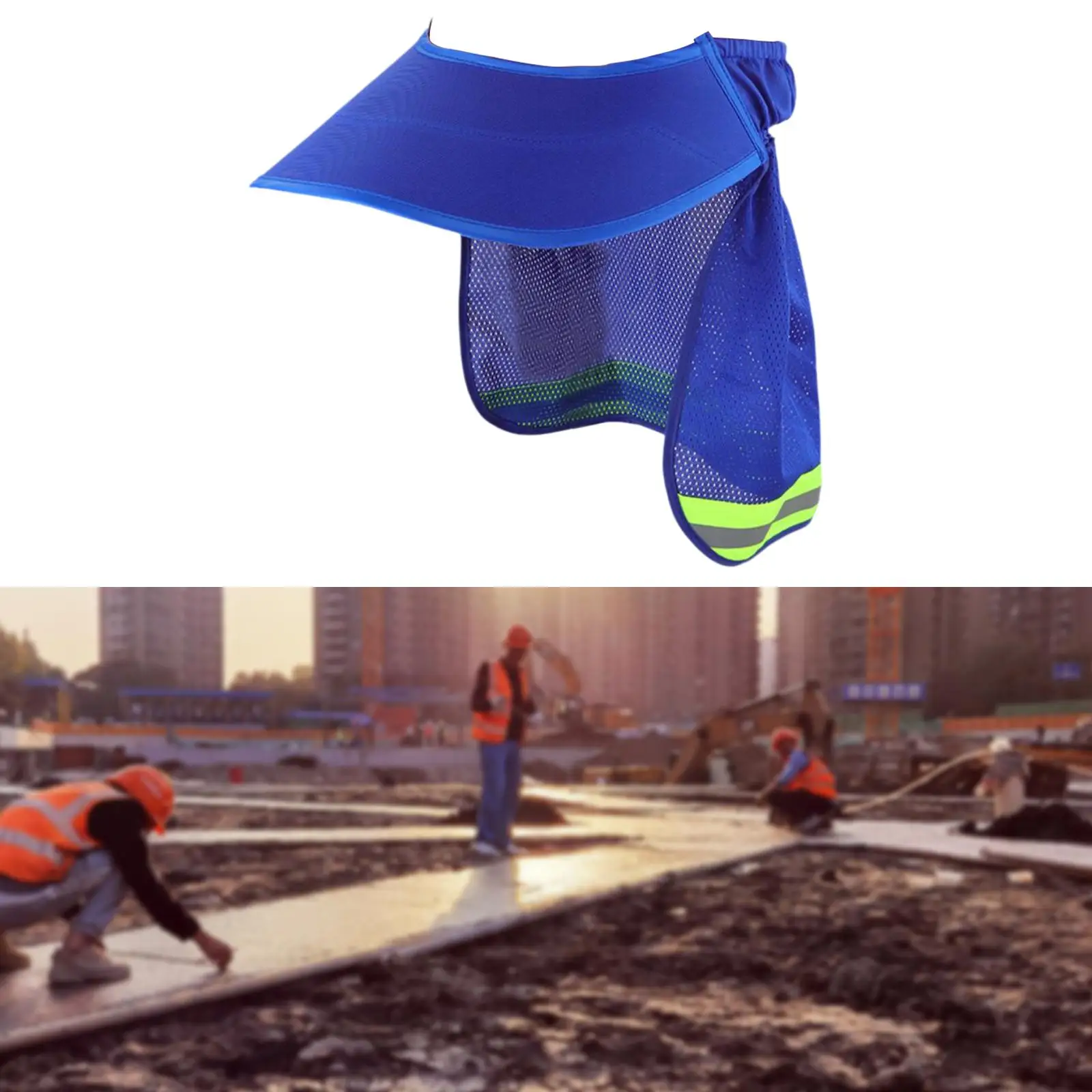 Polyester Hard Hat Neck Shade Breathable Sun Protection Helmet Flap High Visibility Cooling for Outside Labor