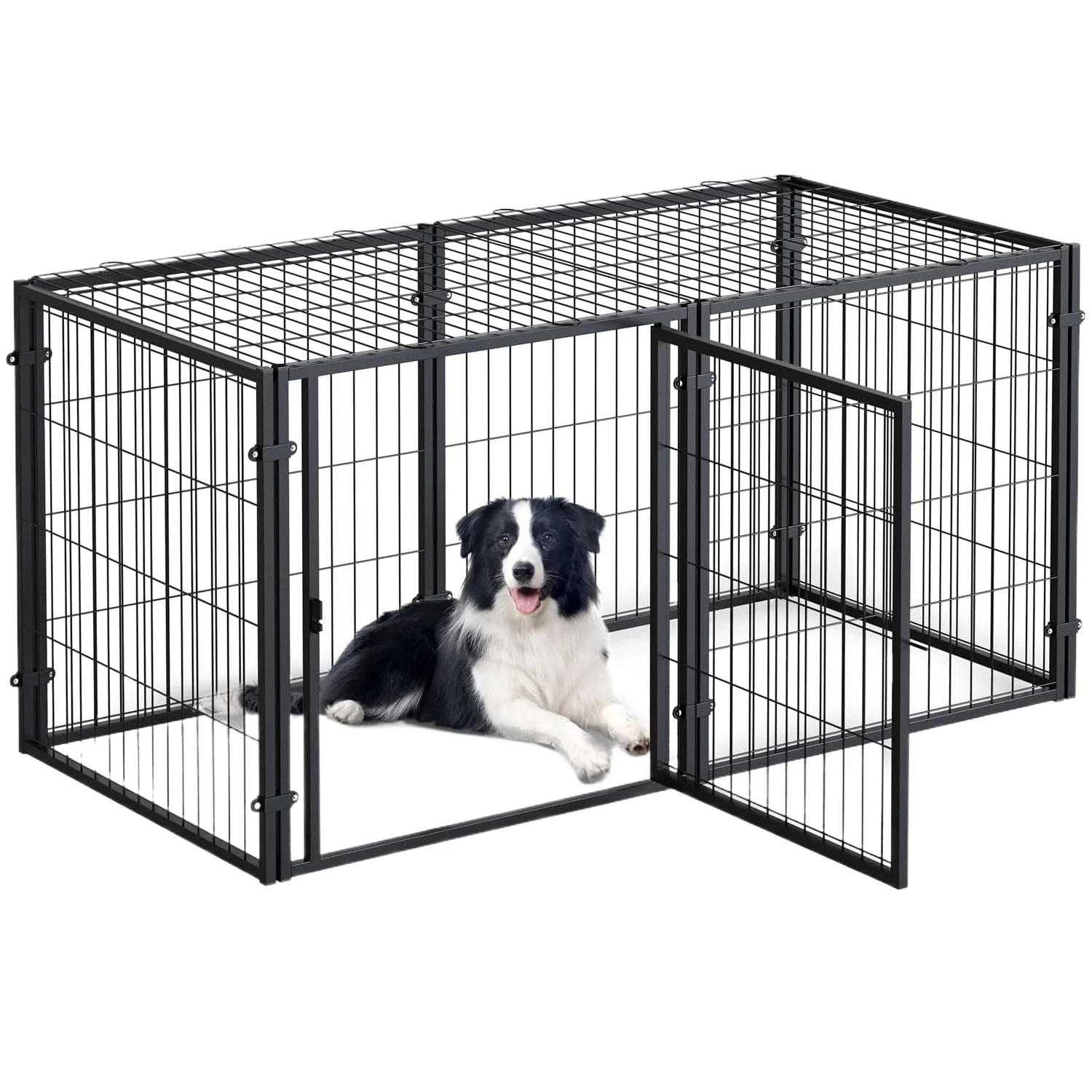 

Large Heavy-Duty Metal Dog Kennel Playpen Indoor Outdoor Pet Cage Yard Furniture