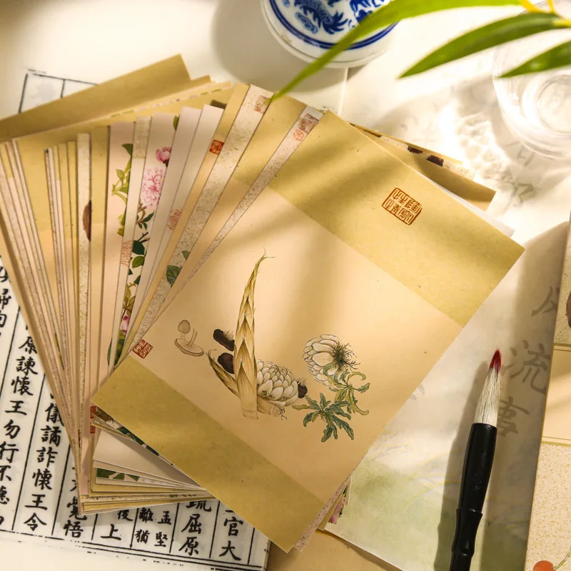 30 Pcs/Set Chinese National Color Series Postcard DIY Chinese Classical Illustration Greeting Message Cards Gift Stationery