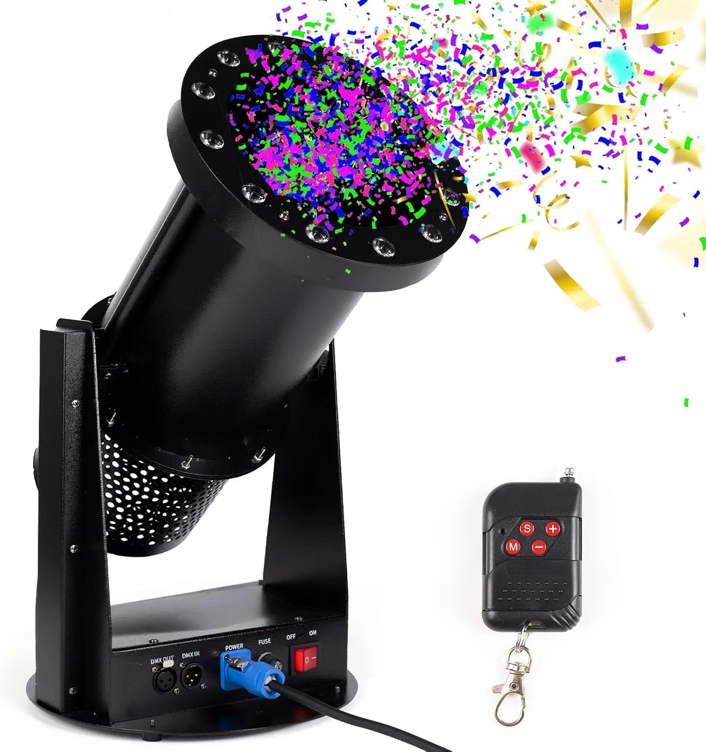 Wedding Party Graduation Stage Event Festival Concert Electronic Spray Confetti Machine Powder LED Remote Control Gender Reveal