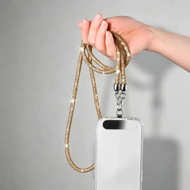 Glitter Rhinestone Phone Lanyard Phone Diamond Crystal Chain Straps Keychain Hanging Anti-lost Rope Mobile Phone Strap