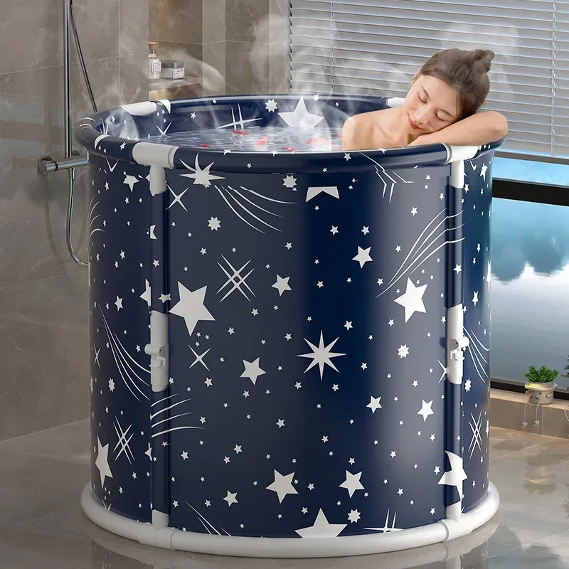 Portable Folding bath bucket Large Capacity Bathroom Ice Bath Winter Shower Bathtub Free Installation Adults Baby Swimming