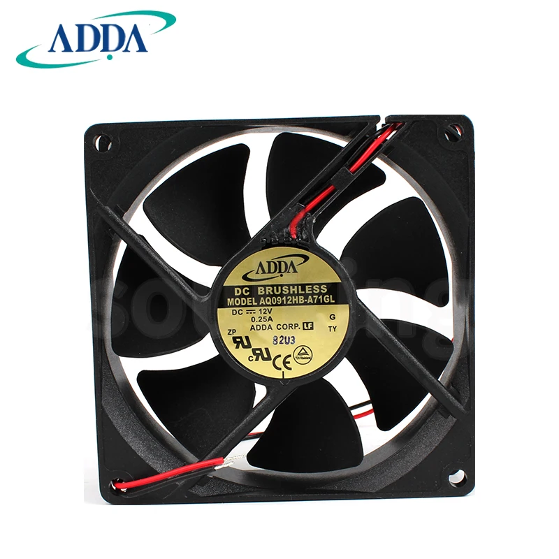 

ADDA AQ0912HB-A71GL DC 12V 0.25A 92x92x25mm 2-Wire Server Cooling Fan