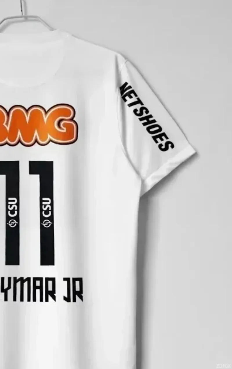 Basilica Santos Jersey Home Neymar No. 11 Short-sleeved Fans Version Retro Football Jersey 3D Printed Breathable Men T-shirts image 5