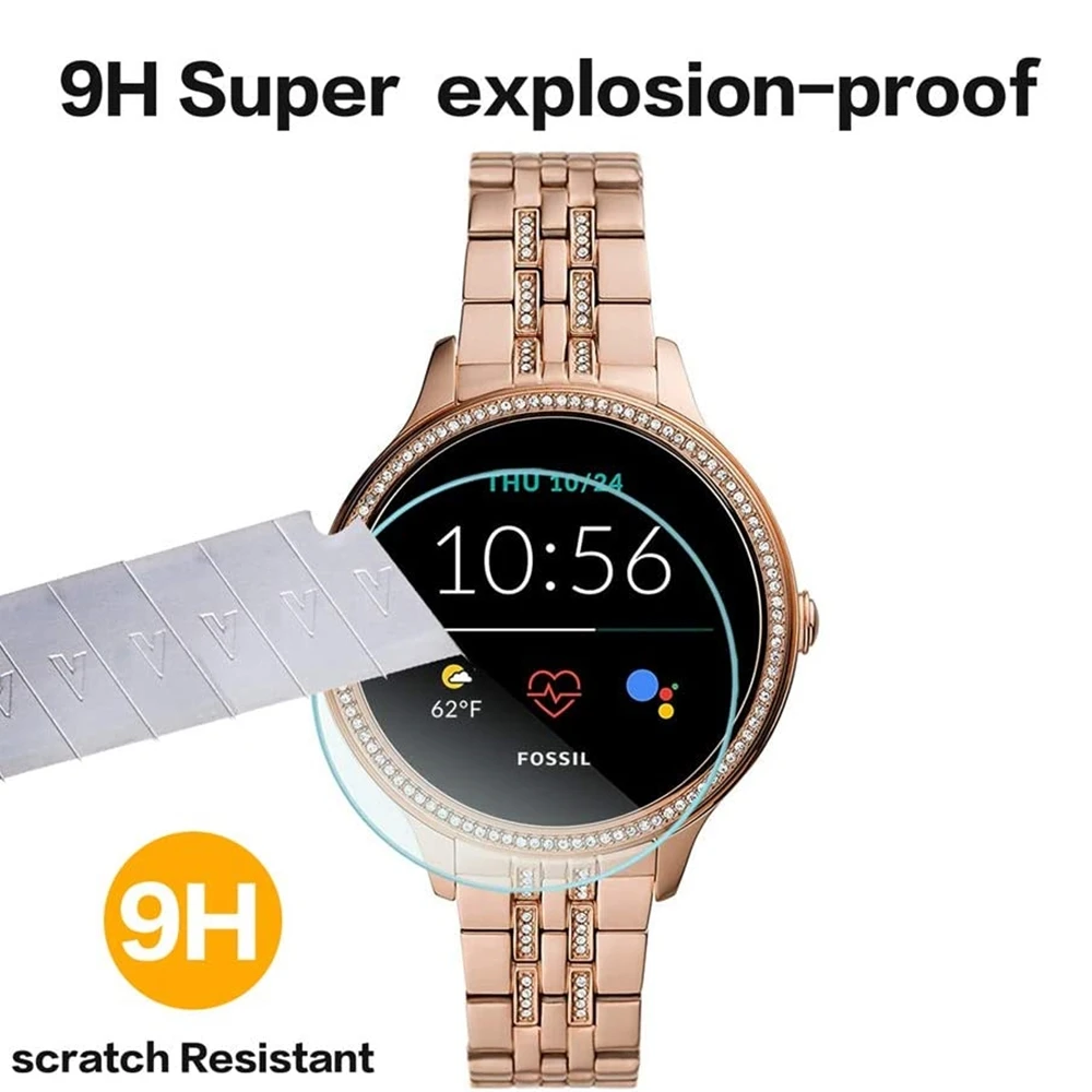 ป้องกันหน้าจอกระจกนิรภัยสําหรับ Fossil ใหม่ Fossil Women's Gen 5E 42 มม., 2.5D ความแข็ง 9H ป้องกันหน้าจอ