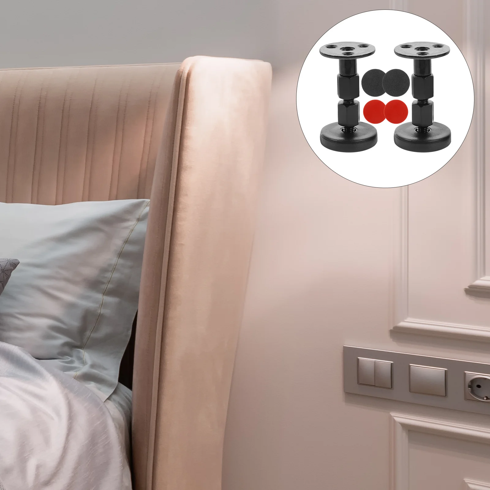 

2pcs Adjustable Threaded Bed Stopper For Shaking Frame Fixer Sturdy Bed Headboard Stabilizer Furniture Leg Leveler