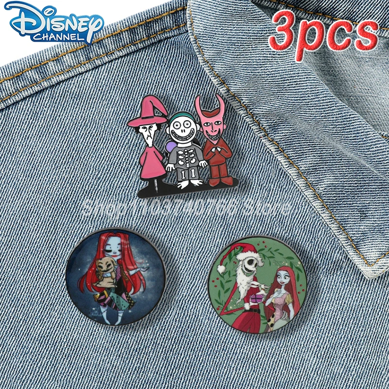 The Nightmare Before Christmas Enamel Pins Hallowmas Anime Figure Jack Sally Brooch Backpack Pin Accessories Jewelry for Friends