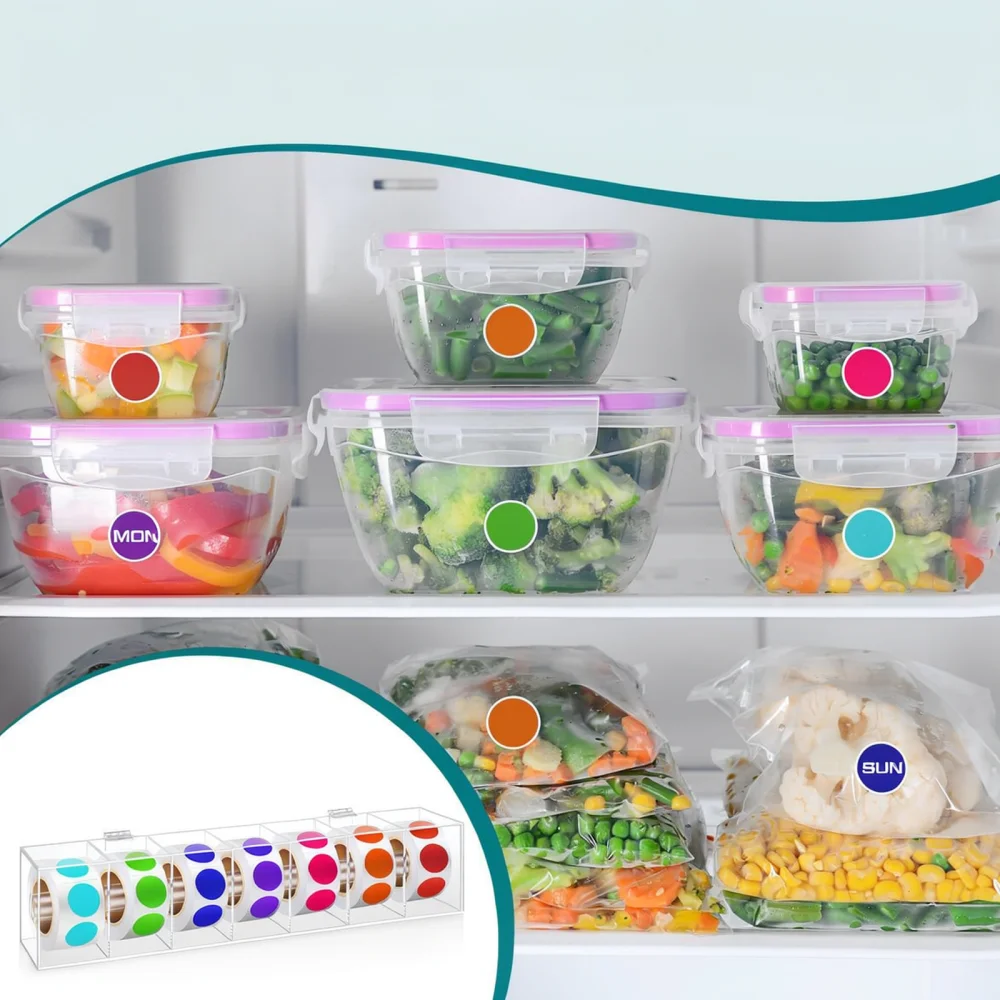 Caifan For Label Roll Dispenser Box Organizer Clear Acrylic Holder Dustproof Storage Case For Office Food Tag Marking