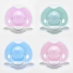 Appease Pacifiers Baby Solid Color Printing Safe Food Grade Silicone Baby Round and Flat Nipples Pacifiers