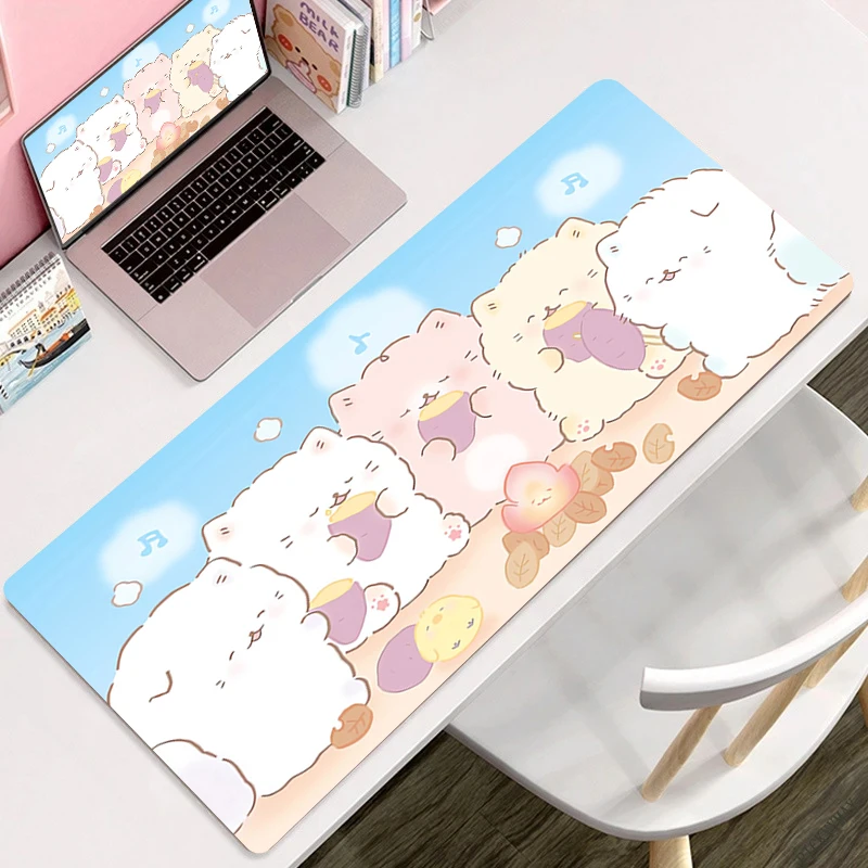 

Cute Cat Mouse Mat Laptop Extra Large Mouse Pad Gamer Desk Mat Kawaii Anime Mousepad Table Protector Soft Mice Mats Game Carpet