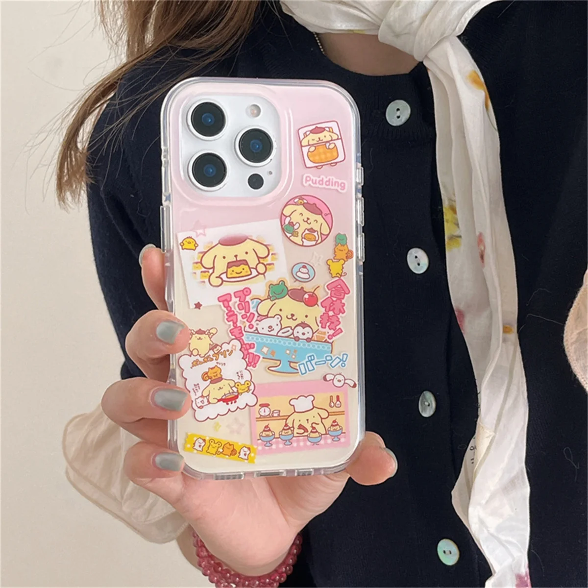 

Kawaii Cartoon Sanrio Dog Phone Case For iPhone 16 Pro 15 13 14 Pro Max Protective Cover Shockproof Cute Cases Funda