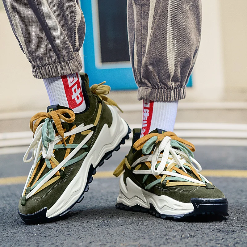 

2026 New Men's Chunky Platform Dad Shoes Non-Slip Wear-Resistant Stylish Versatile Casual Sneakers for Daily & Outdoor