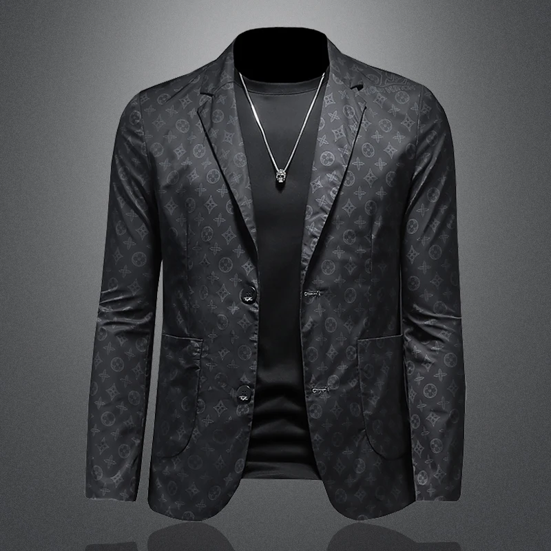 

Autumn men's high-end suits, dance parties, wedding hosts, groomsmen, small suit tops, fashionable boutique designer jackets